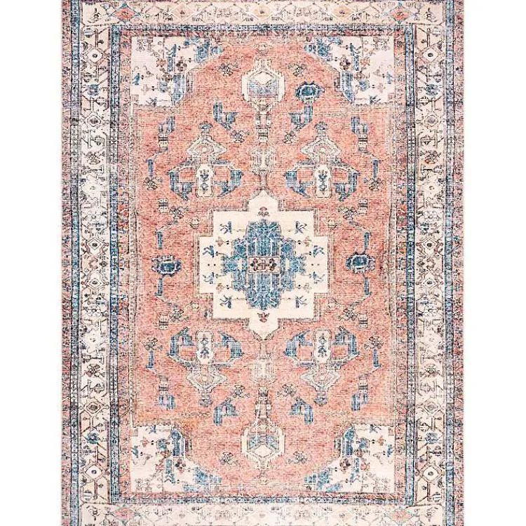 Area Rugs-Kirklands Home Eleanor Medallion Washable Area Rug, 4x6