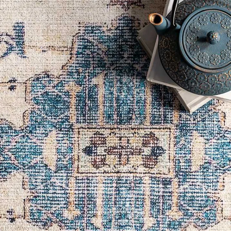 Area Rugs-Kirklands Home Eleanor Medallion Washable Area Rug, 4x6