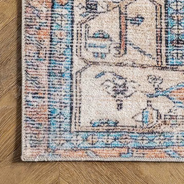 Area Rugs-Kirklands Home Eleanor Medallion Washable Area Rug, 4x6