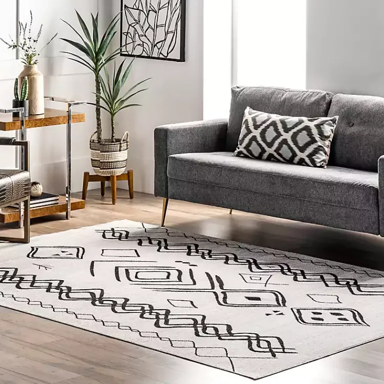 Area Rugs-Kirklands Home Transitional Moroccan Washable Area Rug, 4x6