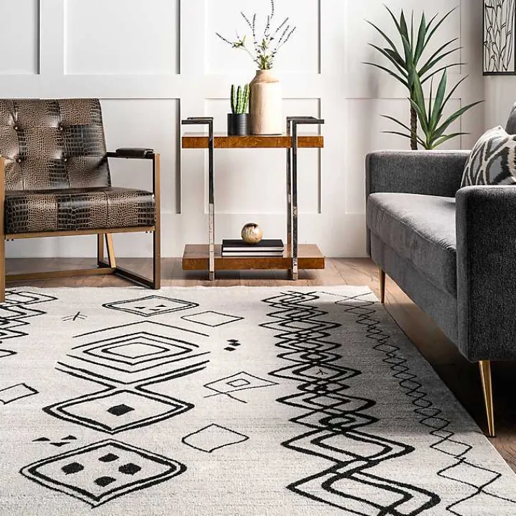 Area Rugs-Kirklands Home Transitional Moroccan Washable Area Rug, 4x6