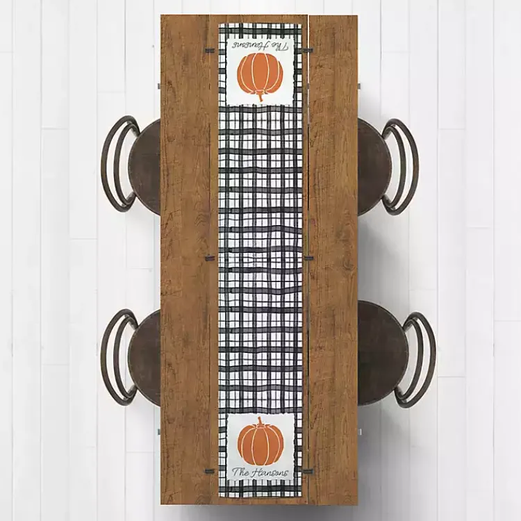 Table Linens-Kirklands Home Personalized Black and White Plaid Table Runner