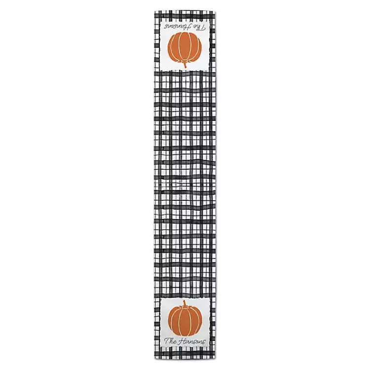 Table Linens-Kirklands Home Personalized Black and White Plaid Table Runner
