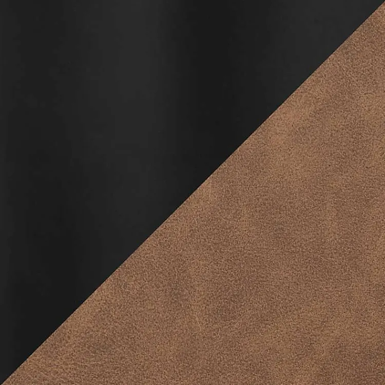 Accent Chairs-Kirklands Home Dark Faux Leather Sleigh Accent Chair Brown