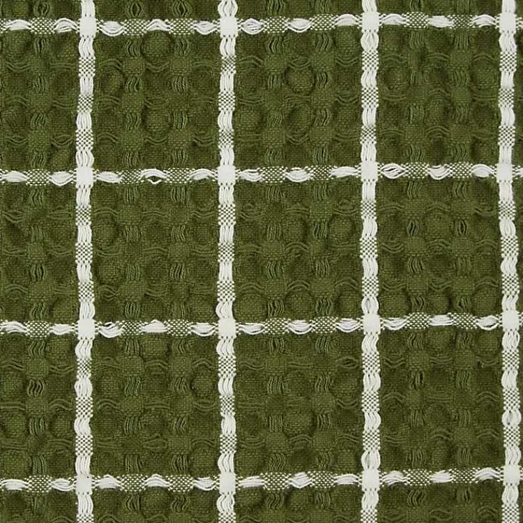 Kitchen Accessories-Kirklands Home Sage Windowpane Oversized Dish Towels, Set of 2 Green