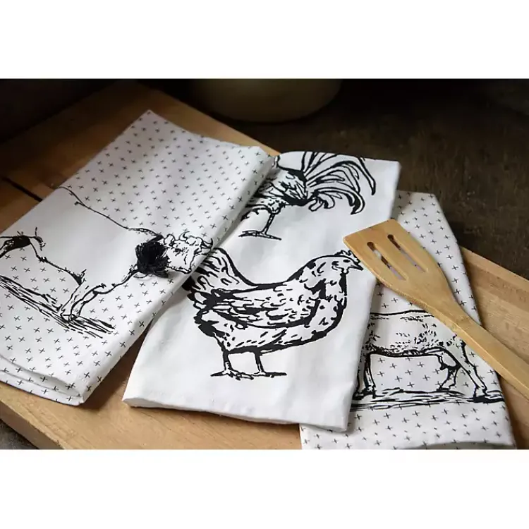 Kitchen Accessories-Kirklands Home Portrait Farm Animals Kitchen Towels, Set of 3