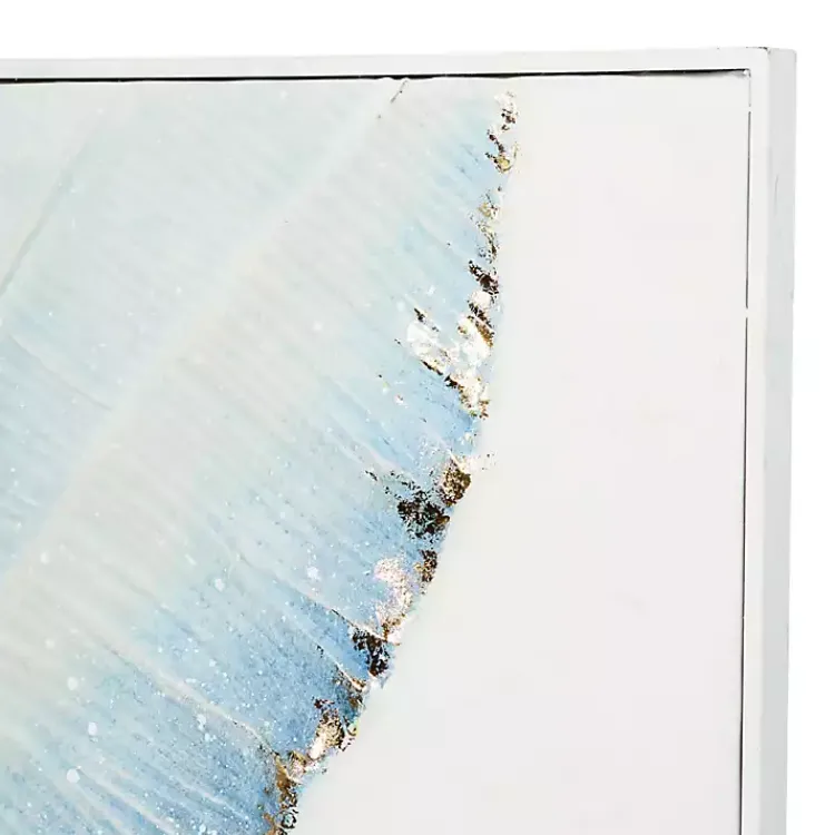 Framed Art-Kirklands Home Blue Leaves Coastal Metal Art Print