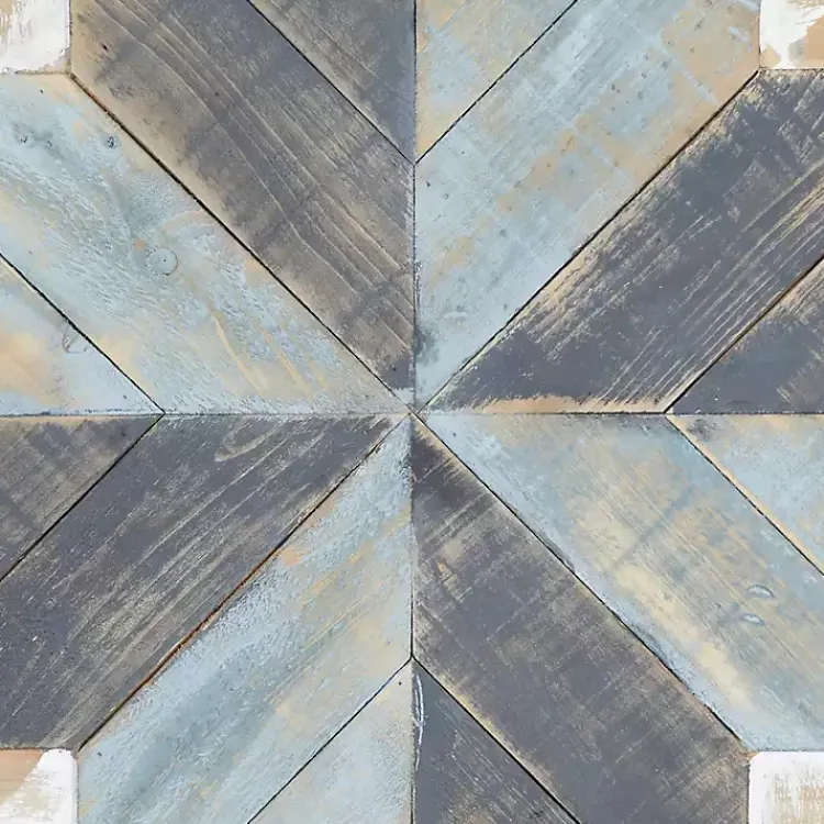 Wall Plaques-Kirklands Home Distressed White and Blue Farm Star Wall Plaque