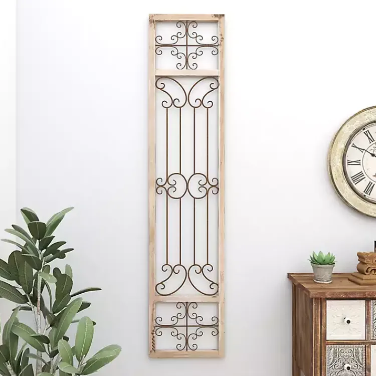 Wall Plaques-Kirklands Home Gray Angelic Scrollwork Panel Wall Plaque