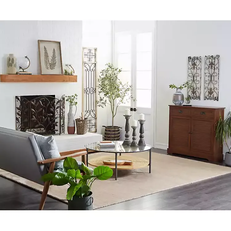 Wall Plaques-Kirklands Home Gray Angelic Scrollwork Panel Wall Plaque