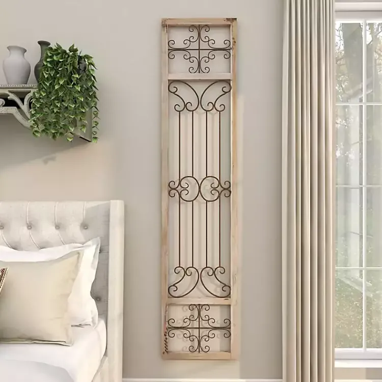 Wall Plaques-Kirklands Home Gray Angelic Scrollwork Panel Wall Plaque