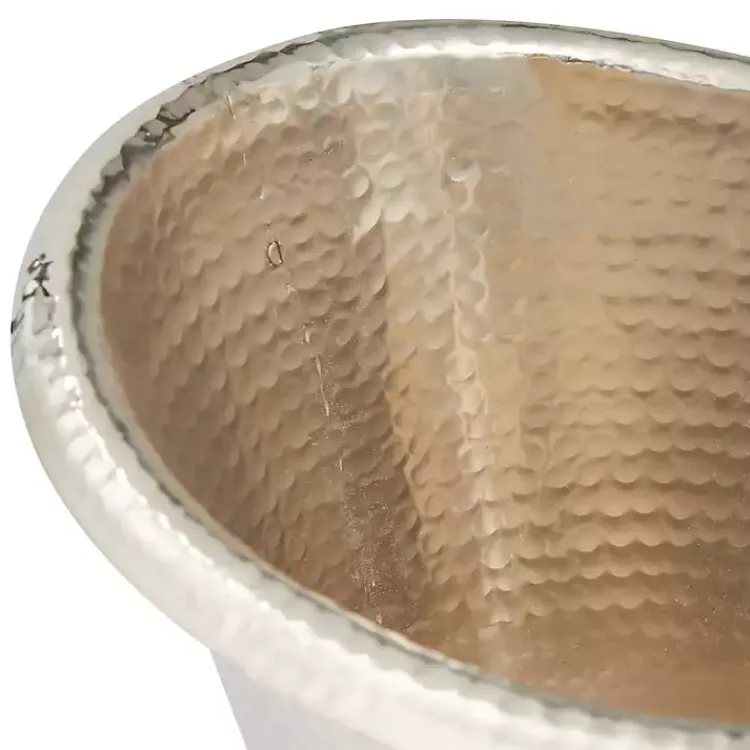 Barware-Kirklands Home Hammered Metal Footed Wine Bucket Silver