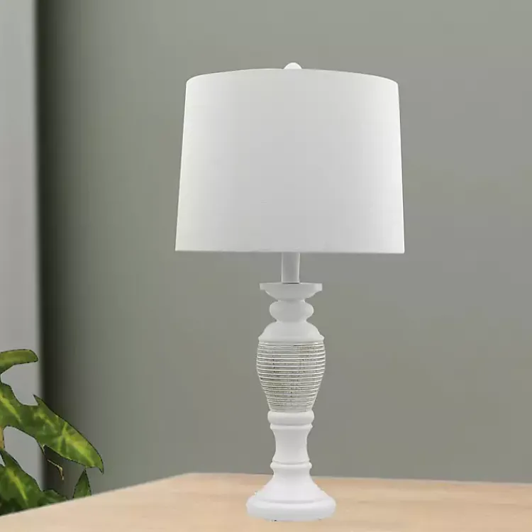 Table Lamps-Kirklands Home Antique Spun Center Table Lamps, Set of 2 Ivory