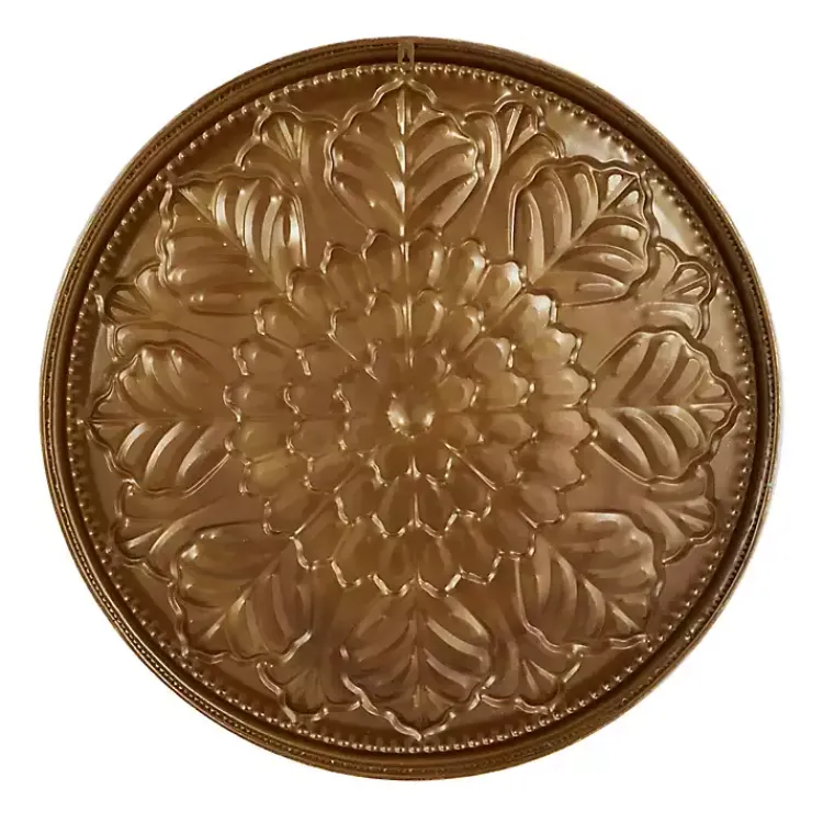 Wall Plaques-Kirklands Home Metal Floral Embossed Wall Sculpture Gold