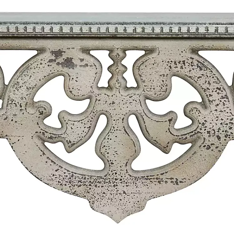 Shelves-Kirklands Home Distressed White Carved Wood Wall Shelf