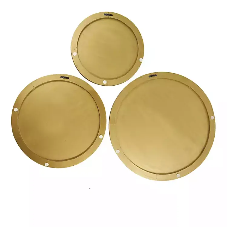 Wall Plaques-Kirklands Home en Ribbed Sunburst Wall Plates, Set of 3 Gold