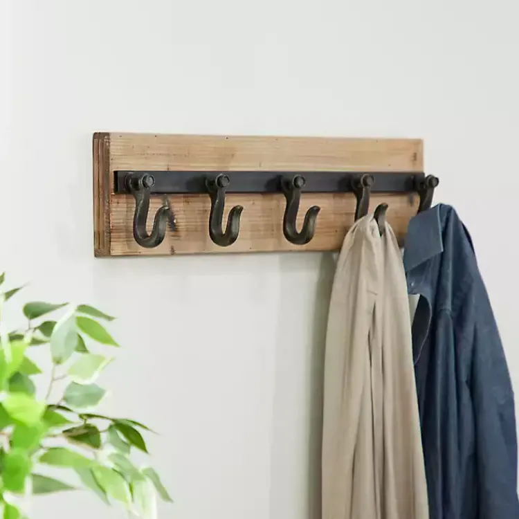 Hooks-Kirklands Home Warm Brown Industrial Iron Wall Hooks