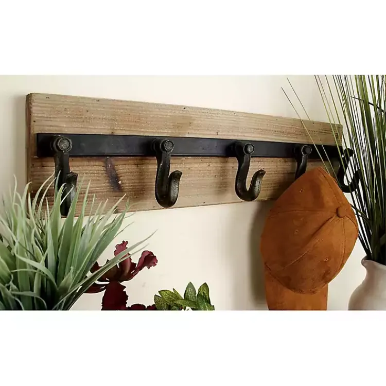 Hooks-Kirklands Home Warm Brown Industrial Iron Wall Hooks