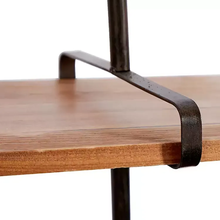 Shelves-Kirklands Home Black Metal Pipe Two-Tier Wall Mounted Shelf