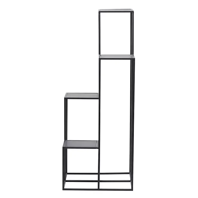 Planters-Kirklands Home Square Iron Frame 4-Tier Plant Stand Black