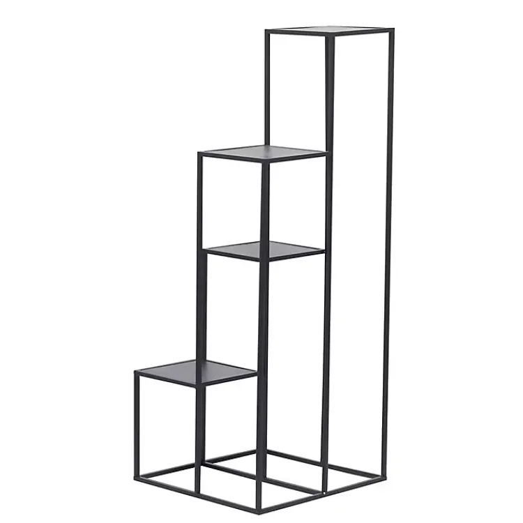 Planters-Kirklands Home Square Iron Frame 4-Tier Plant Stand Black