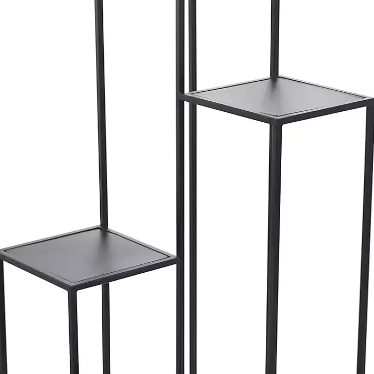 Planters-Kirklands Home Square Iron Frame 4-Tier Plant Stand Black
