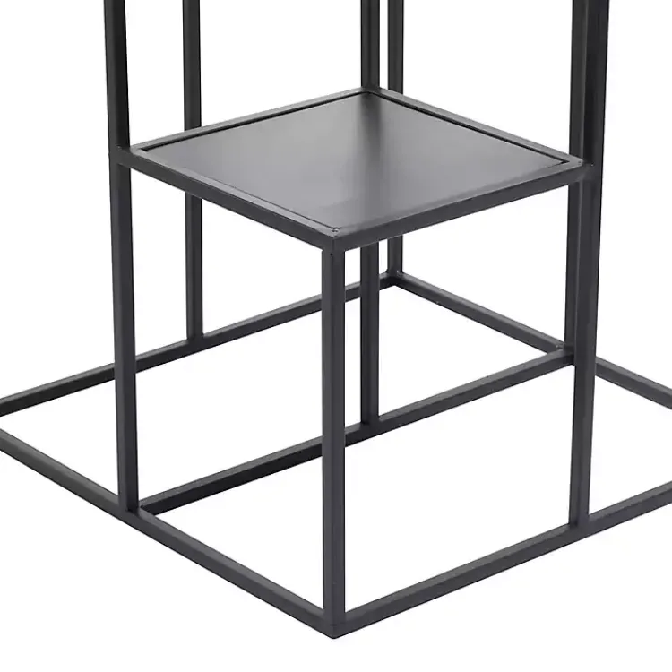 Planters-Kirklands Home Square Iron Frame 4-Tier Plant Stand Black
