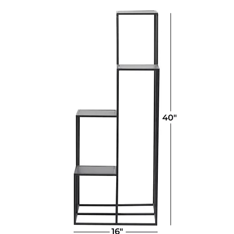 Planters-Kirklands Home Square Iron Frame 4-Tier Plant Stand Black