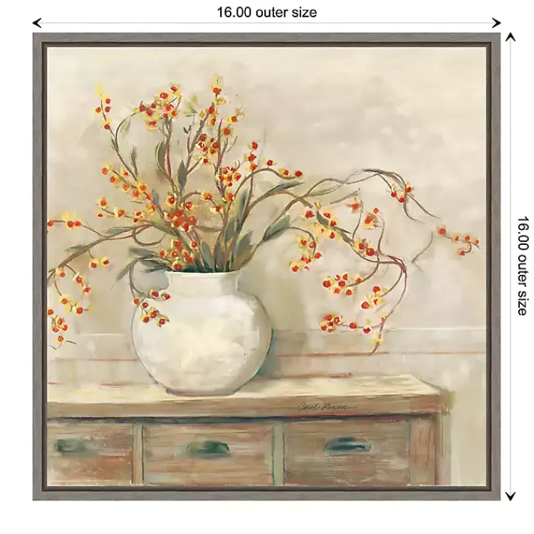 Canvas Art-Kirklands Home Bittersweet Bouquet Framed Canvas Art Print Tan