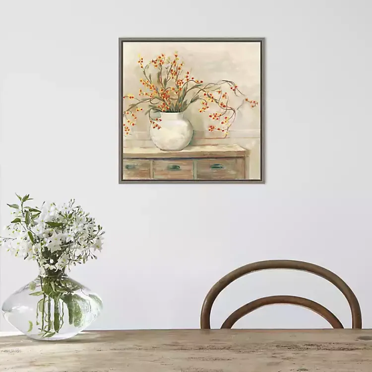 Canvas Art-Kirklands Home Bittersweet Bouquet Framed Canvas Art Print Tan