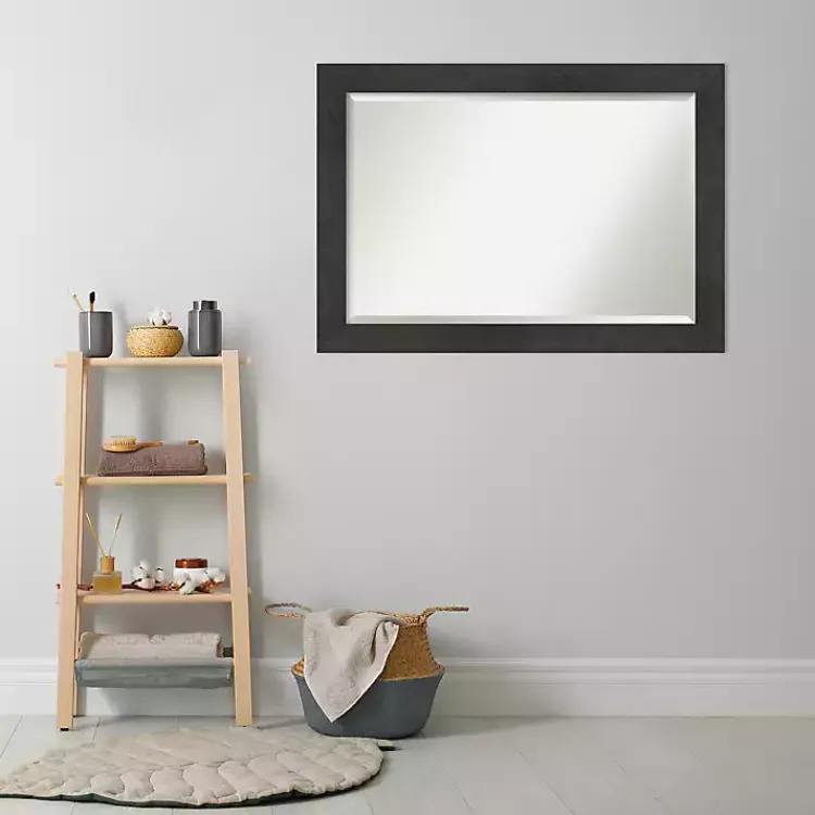 Framed Mirrors-Kirklands Home Espresso Plank Beveled Mirror