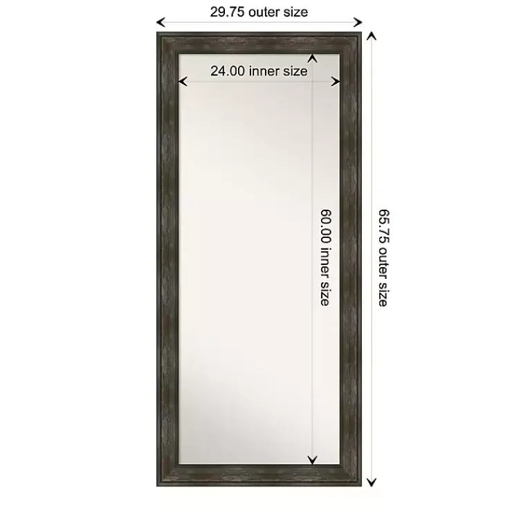 Full Length & Floor Mirrors-Kirklands Home Rustic Rail Charred Framed Mirror