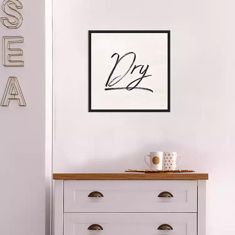 Wall Quotes & Signs-Kirklands Home Tan and Black Dry Laundry Framed Wall Plaque