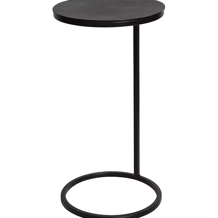 Accent & End Tables-Kirklands Home Aged Metal Frame Slab Top Accent Table Black