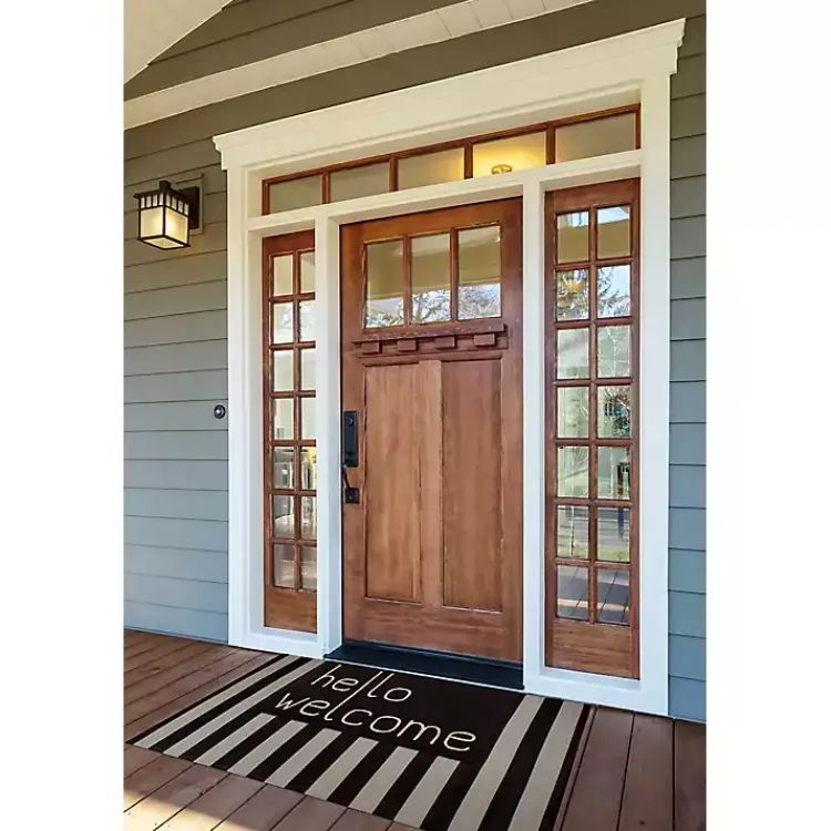 Doormats-Kirklands Home Black Hello Welcome Doormat