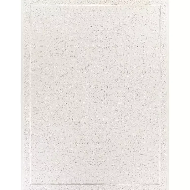 Area Rugs-Kirklands Home Ivory Botanical Bohemian Area Rug, 8x10 White