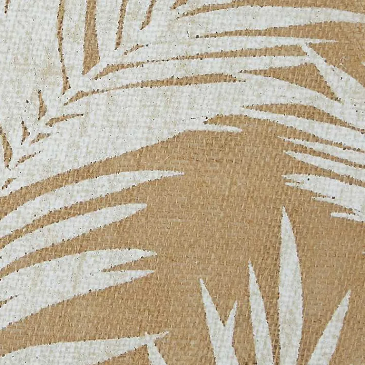 Table Linens-Kirklands Home White and Natural Fern Round Placemats, Set of 6