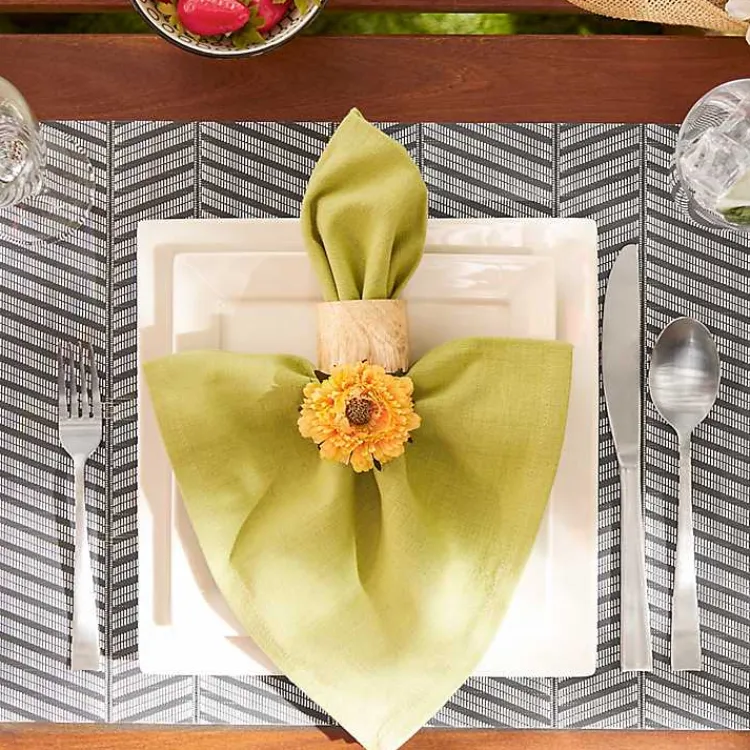 Table Linens-Kirklands Home Textured Twill Weave Placemats, Set of 6 Gray