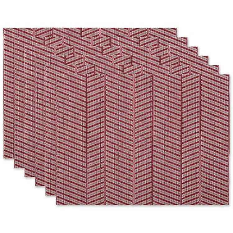 Table Linens-Kirklands Home Textu Twill Weave Placemats, Set of 6 Red