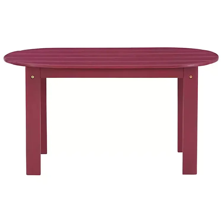 Outdoor Tables-Kirklands Home Acacia Wood Oval Adirondack Coffee Table Red