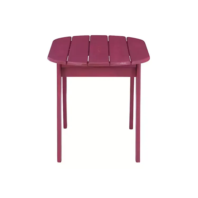 Outdoor Tables-Kirklands Home Acacia Wood Oval Adirondack Coffee Table Red