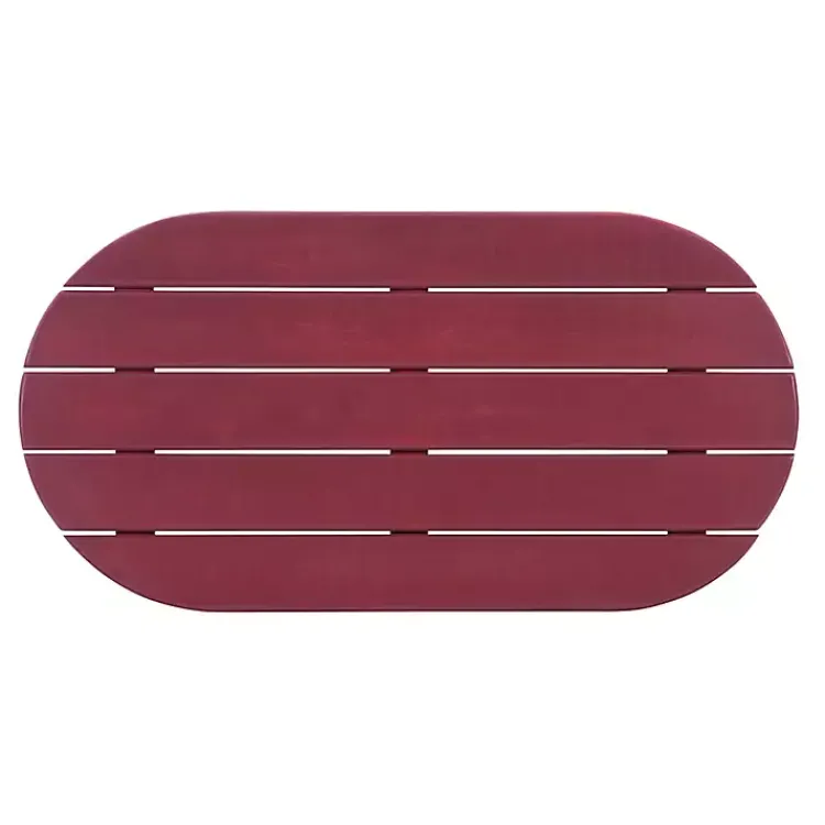 Outdoor Tables-Kirklands Home Acacia Wood Oval Adirondack Coffee Table Red