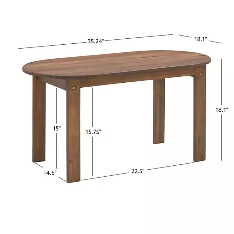 Outdoor Tables-Kirklands Home Acorn Acacia Wood Oval Adirondack Coffee Table Brown