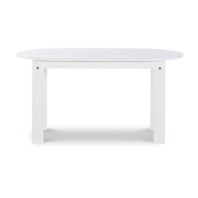 Outdoor Tables-Kirklands Home Acacia Wood Oval Adirondack Coffee Table White