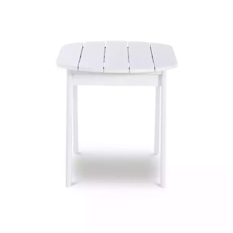 Outdoor Tables-Kirklands Home Acacia Wood Oval Adirondack Coffee Table White