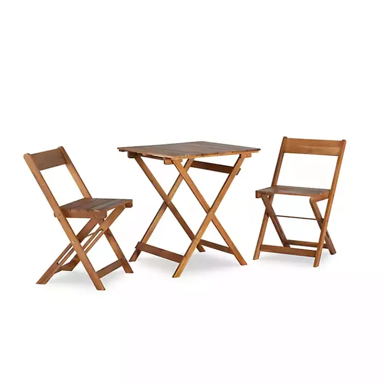 Outdoor Sets-Kirklands Home Acacia Wood 3-pc. Bistro Set Brown