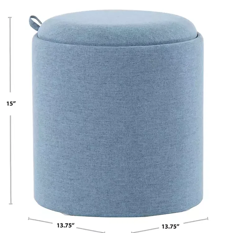 Benches & Ottomans-Kirklands Home Upholstered Ottomans with Tray Tops, Set of 2 Blue