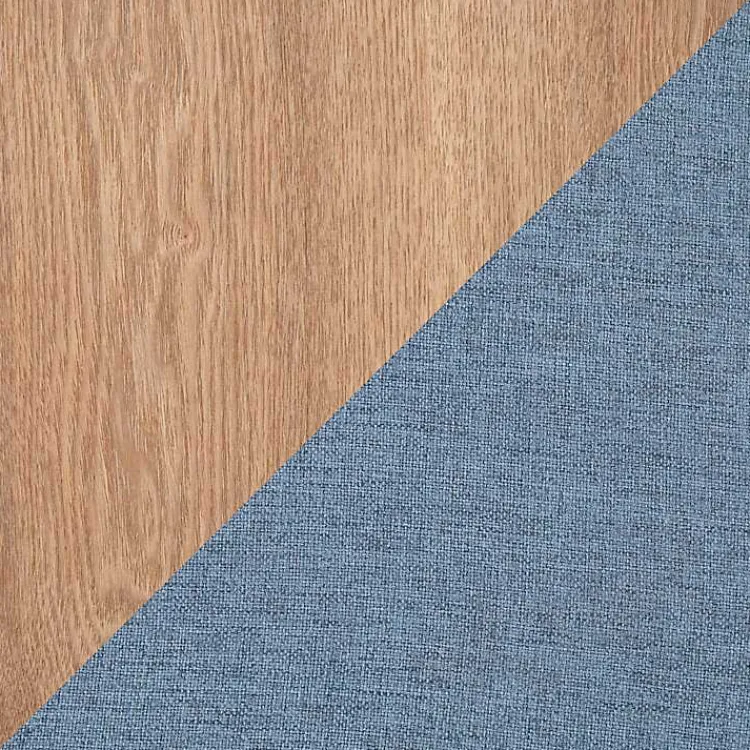 Benches & Ottomans-Kirklands Home Upholstered Ottomans with Tray Tops, Set of 2 Blue