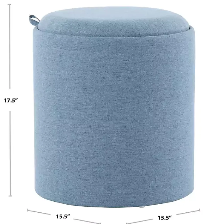 Benches & Ottomans-Kirklands Home Upholstered Ottomans with Tray Tops, Set of 2 Blue
