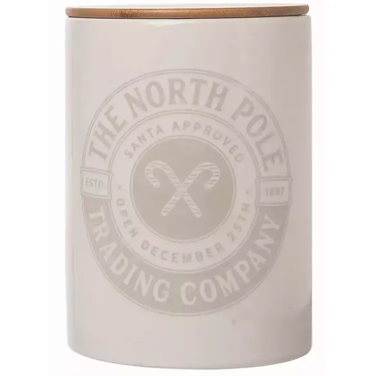 Kitchen Storage-Kirklands Home The North Pole White Ceramic Canister